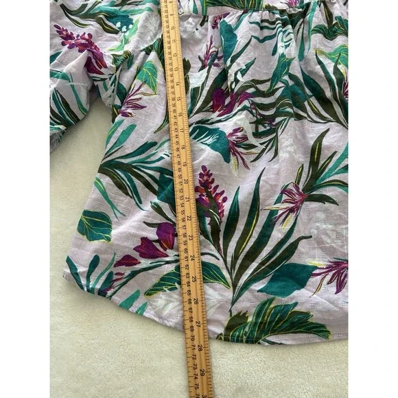 Terra & Sky Shirt Size 2X Plus Tropical Blouse Flowy Lightweight Island Resort - Picture 5 of 10